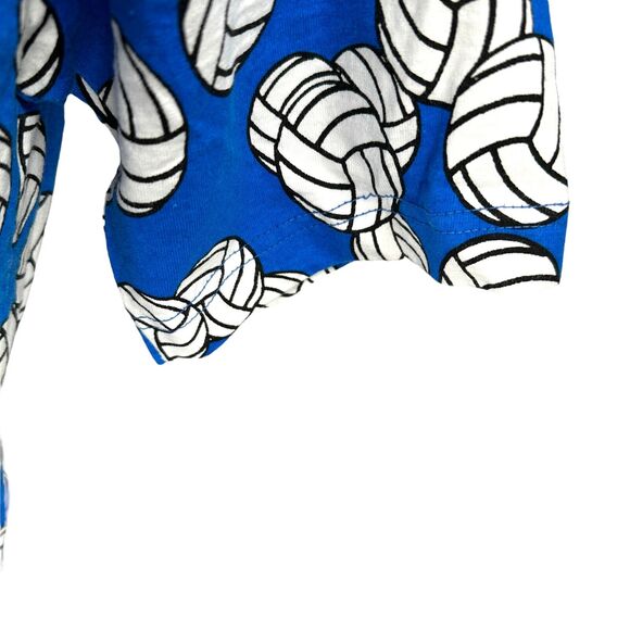 Vintage Big Dogs T-Shirt Mens Large Blue AOP Volleyball Print 90s Crew Rare - Picture 5 of 11